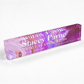 Fuscia Acrylique Flow Art Desk Plaque