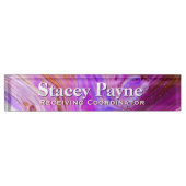Fuscia Acrylique Flow Art Desk Plaque (Devant)