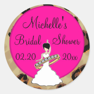 Fuscia Leopard Vrijgezellenfeest Stickers