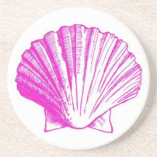Fuscia Pink Seashell Onderzetter