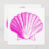 Fuscia Sea Shell Luau Réception Invitation (Devant / Derrière)