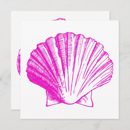 Fuscia Sea Shell Luau Réception Invitation (Devant / Derrière)