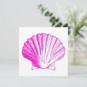 Fuscia Sea Shell Luau Réception Invitation (Debout devant)