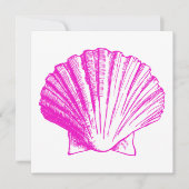 Fuscia Sea Shell Luau Réception Invitation (Devant)