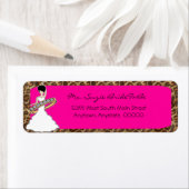 Fuscia Wild Side Raven Bride Étiquettes de adresse (En situation)