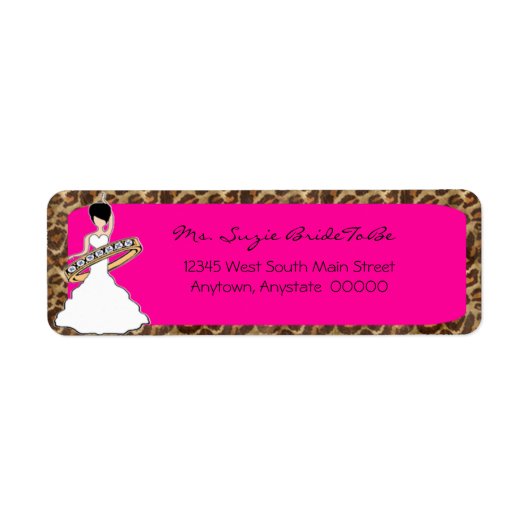 Fuscia Wild Side Raven Bride Étiquettes de adresse (Devant)