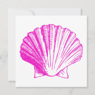 Fuscia Zee Shell Luau Reception Invitation Kaart