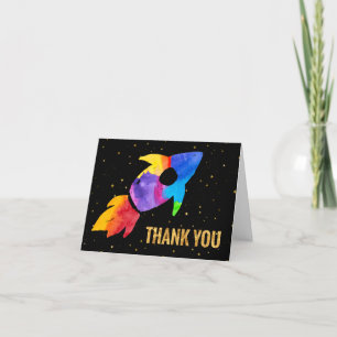 Fusée Aquarelle Arc-en-Ciel Espace Extérieur Merci