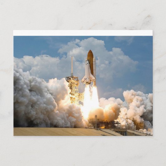 Fusée se projetant dans la carte postale spatiale (Devant)