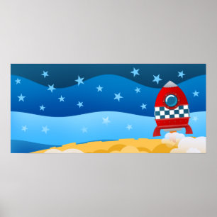 fusée spatiale - impression d'affiche personnalisé