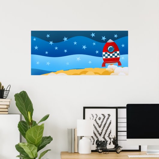 fusée spatiale - impression d'affiche personnalisé (Bureau à domicile)