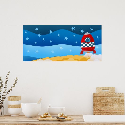 fusée spatiale - impression d'affiche personnalisé (Cuisine)