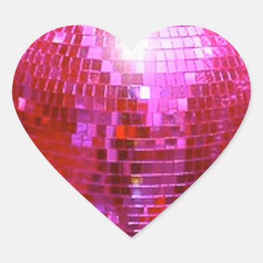 FUSHIA DISCO BALL DANCE PARTY HART STICKER (Voorkant)