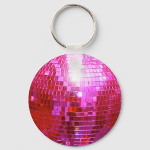 FUSHIA DISCO BALL DANCE PARTY SLEUTELHANGER