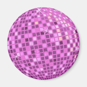 FUSHIA Disco-ball-on-black-background Magneet