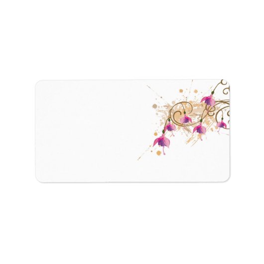 Fushia fleurs Étiquette (Devant)