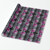 Fushia Floral Glass Pattern Wrapping Paper Cadeaupapier (Uitgerold)