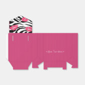 Fushia Striped Zebra and Lips Pattern Favor Box Bedankdoosjes (Uitgevouwen)