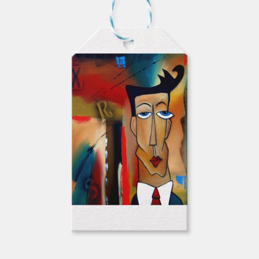 Fusie-abstracte kunst cadeaulabel (Voorkant)