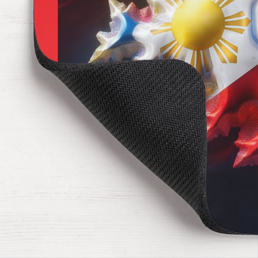 Fusie van Filipijnse vlag en Mandelbrot Fractal Muismat (Hoek)