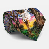 Fusie - Waterverf schilderkunst - Stropdas (Opgerold)