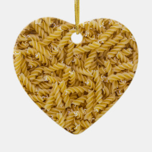 Fusilli pasta macro als achtergrondstructuur keramisch ornament