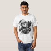 Fusion Abstraite : Conception de T-Shirt Sombre (Devant entier)