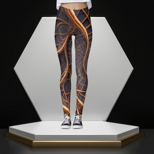 Fusion de bande : Leggings géométriques Brown et n