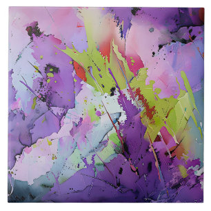 "Fusion of Hues" Hedendaagse Abstracte kunst Tegeltje