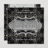 Fusion tribale médiévale noire Invitations du Spec (Devant / Derrière)
