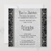 Fusion tribale médiévale noire Invitations du Spec (Dos)