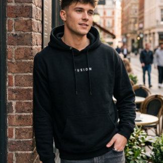 FUSION Typographie Minimaliste Sweat à Capuche Noi