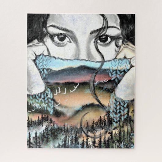 Fusionner la nature Puzzle Feeling Femme - Peintur (Vertical)