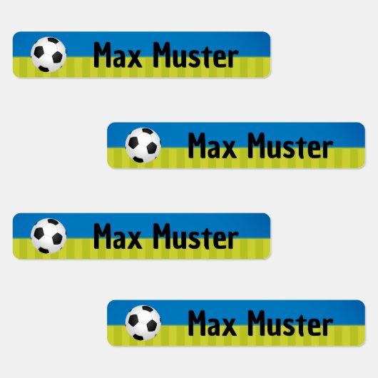 Fußball blau grün - 96 schmale Kinder Etiketten Labels (Groep)