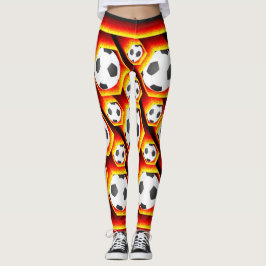 Fussbälle in glühenden Waben Leggings