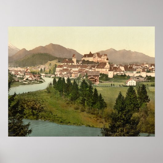 Fussen, Bavaria, Duitse archiefafdruk Poster (Voorkant)