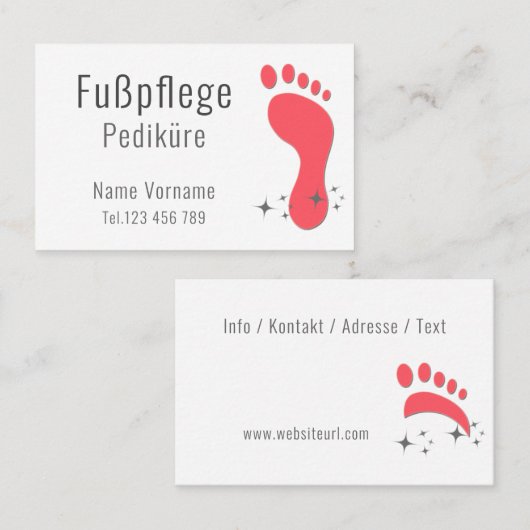 Fußpflege Pediküre Visitekaartje (Voorkant / Achterkant)
