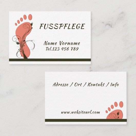 Fußpflege Pediküre Visitekaartje (Voorkant / Achterkant)