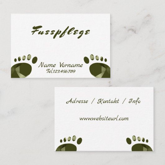 Fusspflege Pedis Visitekaartje (Voorkant / Achterkant)