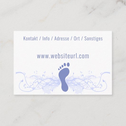 Fusspflege Podologe Visitekaartje (Achterkant)