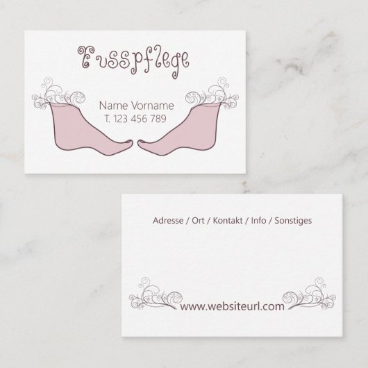 Fusspflege Podologe Visitekaartje (Voorkant / Achterkant)