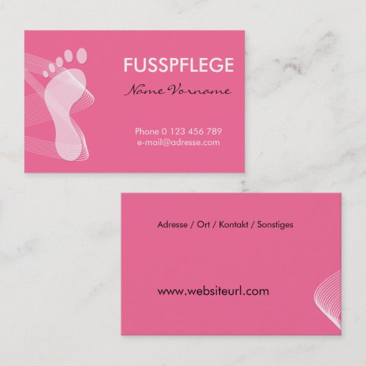 fusspflege visitekaartje (Voorkant / Achterkant)