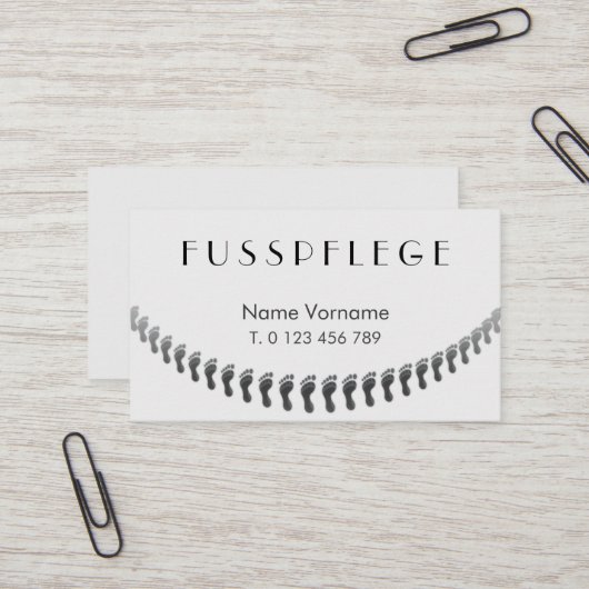 fusspflege visitekaartje (Voorkant / Achterkant in situ)