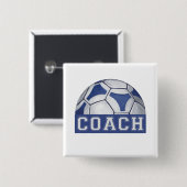 Futbal Coach Vierkante Button 5,1 Cm (Voorkant /achterkant)