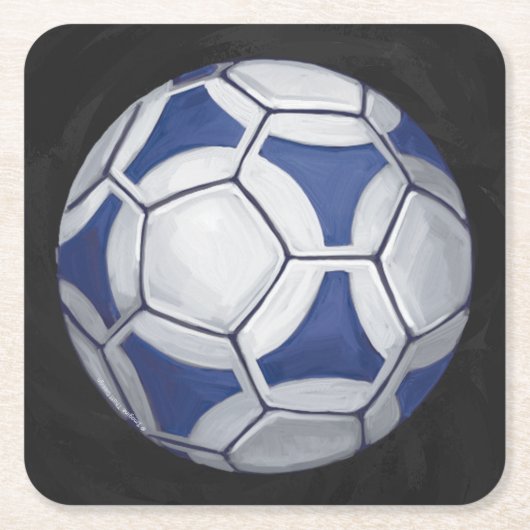 Futbal Vierkante Kartonnen Onderzetter (Voorkant)
