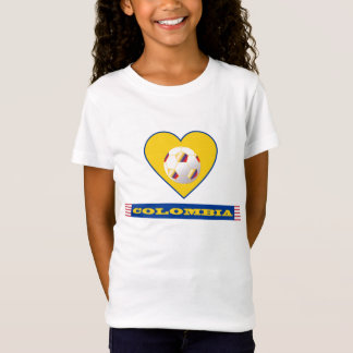 FÚTBOL COLOMBIA National Team balón y corazón T-shirt