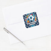 Futbol Moeder Voetbal Patroon Vierkante Sticker