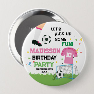 Futbol Soccer Birthday party Ronde Button 4,0 Cm