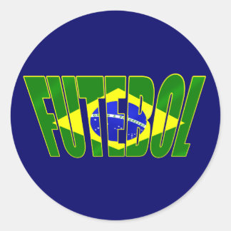 Futebol Brasil Bandeira Braziliaanse vlag Futebol Ronde Sticker