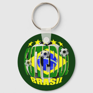 Futebol rond brazilië voetbal 5 stergeschenken sleutelhanger
